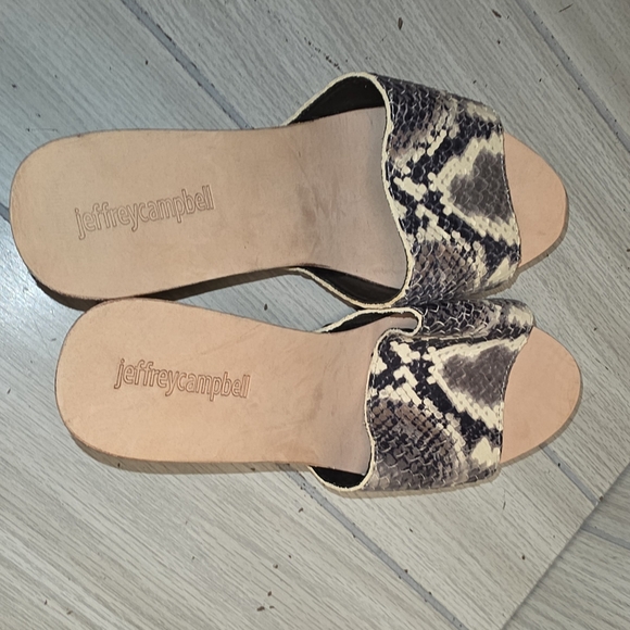 Jeffery Campbell DLight Snakeskin Patterned Women's Block Heel Sandals Size 8 - Picture 10 of 11